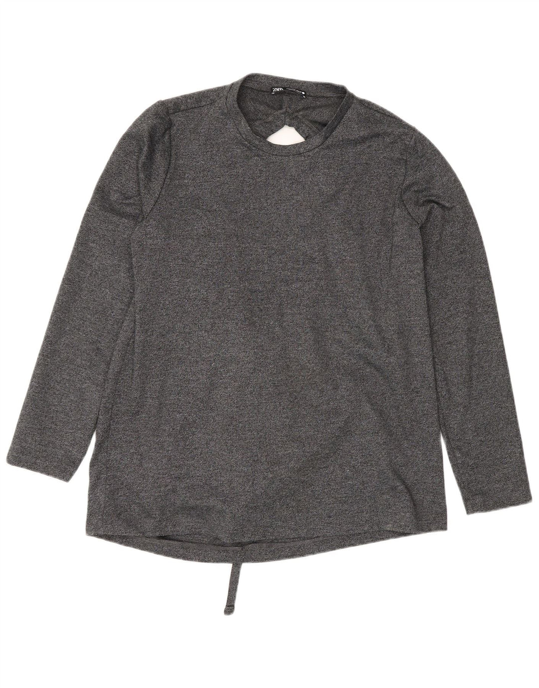 Zara Mujer Blusa Extragrande De Manga Larga Top UK 10 Small Gris