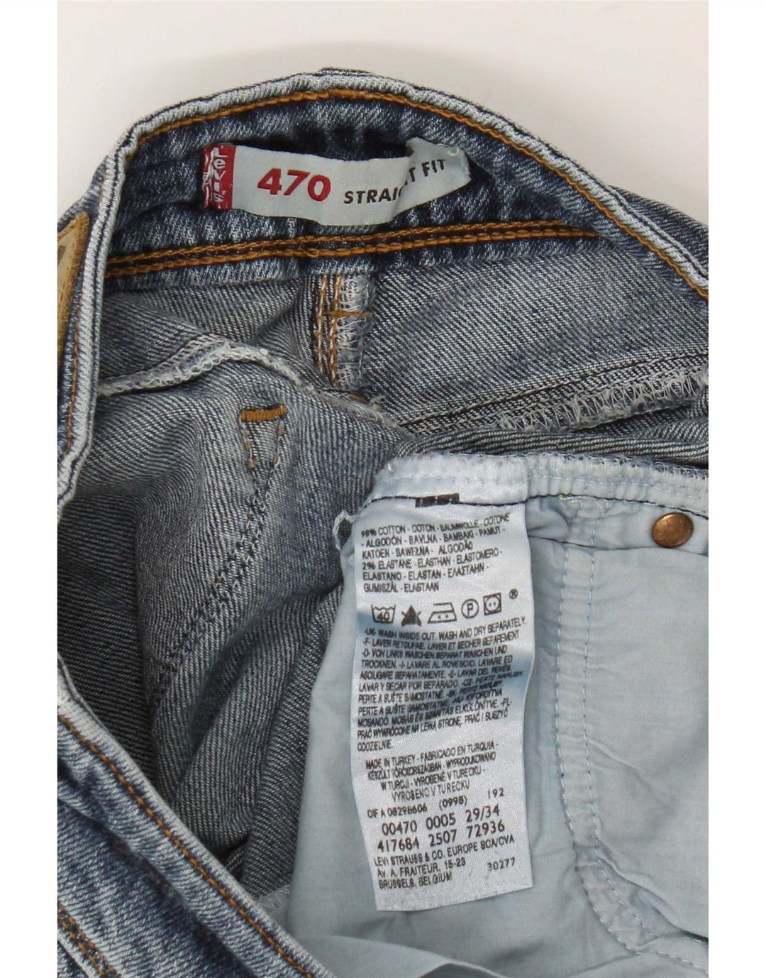 Levi's Womens 470 Straight Jeans W29 L34 Μπλε Βαμβακερό
