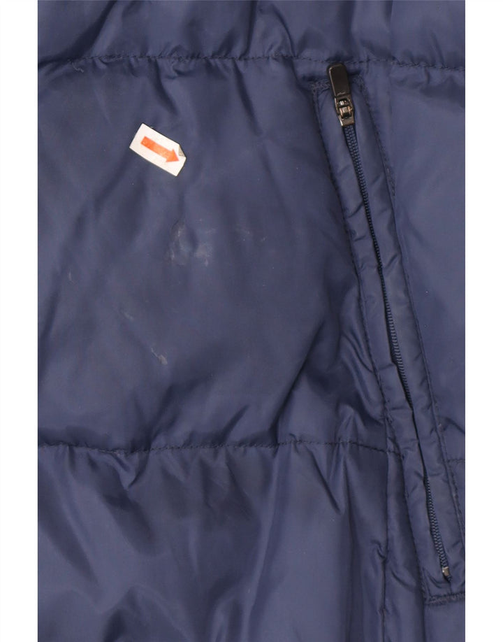 KAPPA Mens Hooded Padded Jacket UK 38 Medium Navy Blue Polyamide