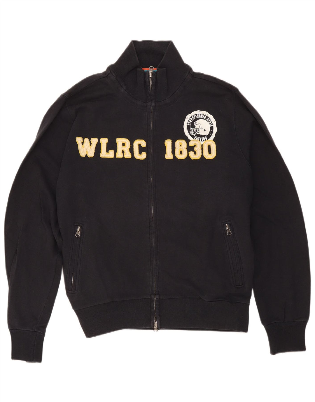 Woolrich Chaqueta superior de chándal con gráfico para hombre Algodón negro mediano