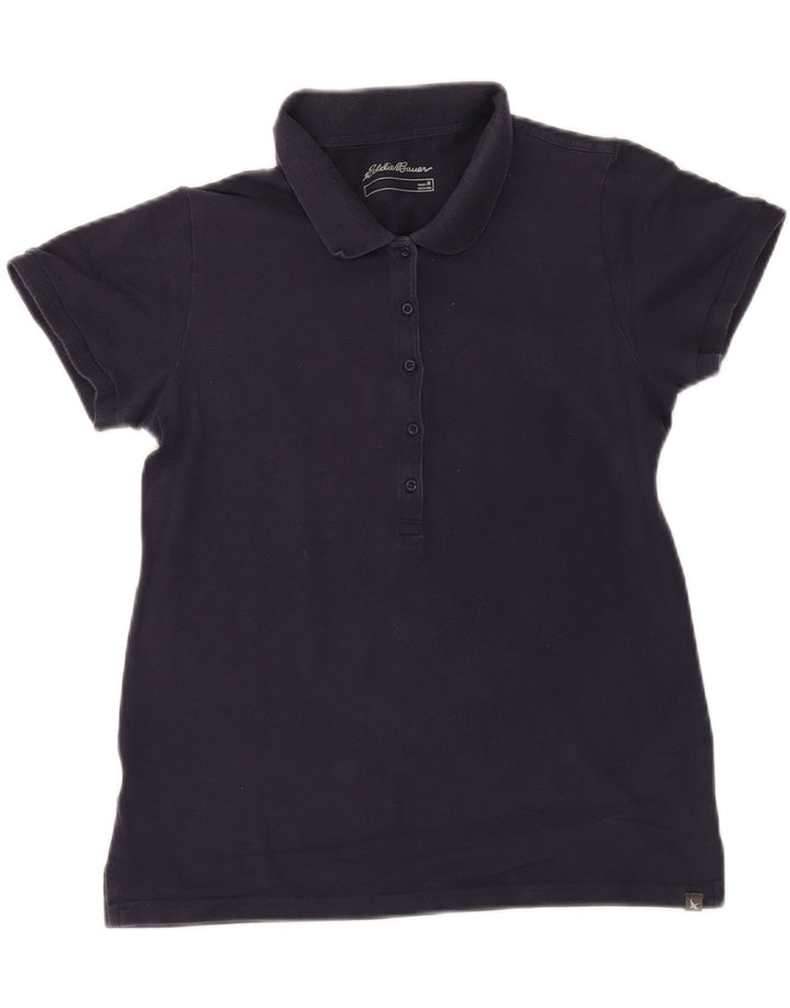 EDDIE BAUER Womens Polo Shirt UK 12 Medium Navy Blue Cotton Vintage Eddie Bauer and Second-Hand Eddie Bauer from Messina Hembry 