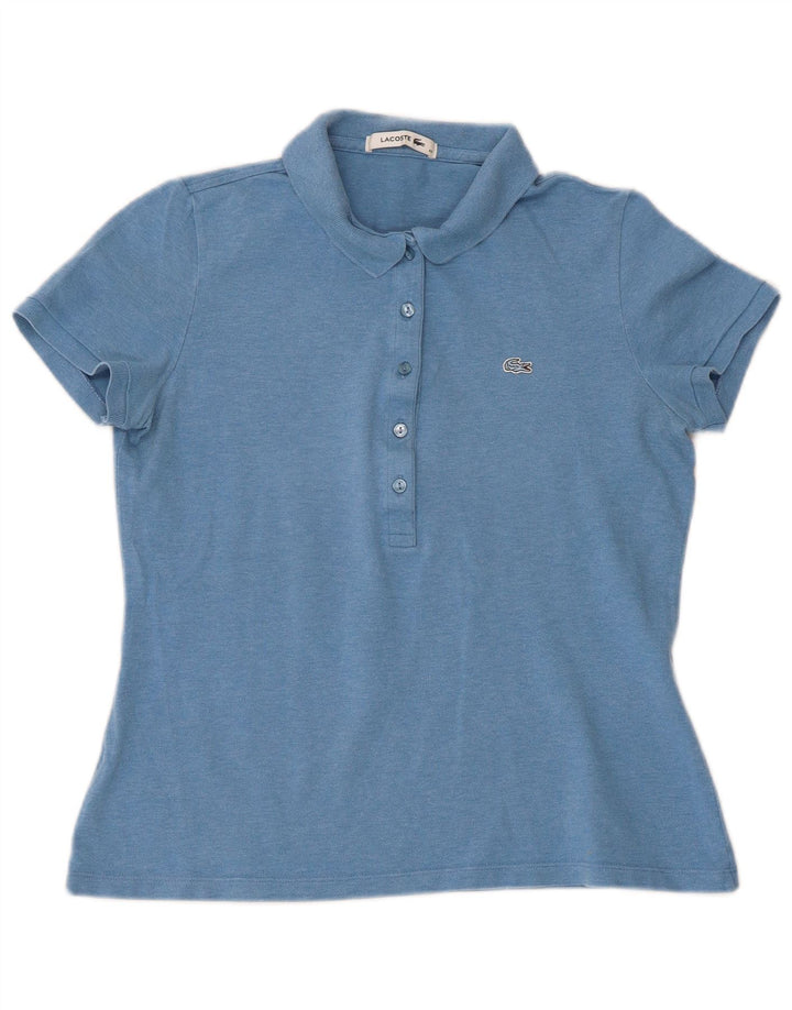 Lacoste Damen Kurzarm-Poloshirt mit normaler Passform, Größe 40, Mittelblau