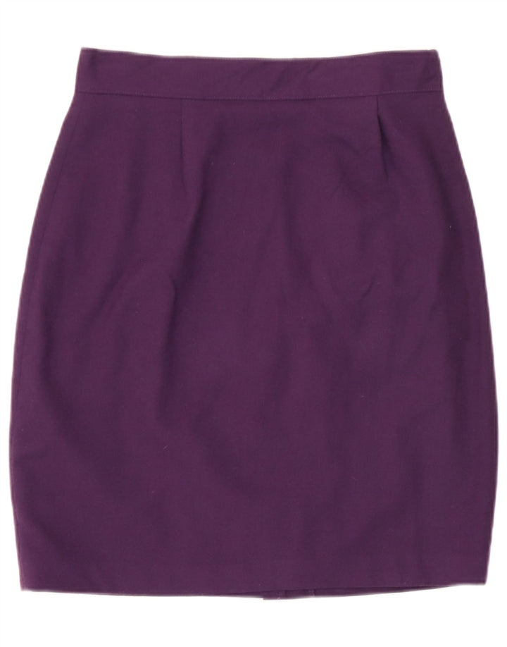 Benetton Womens Pencil Skirt IT 44 Medium W28  Purple Wool