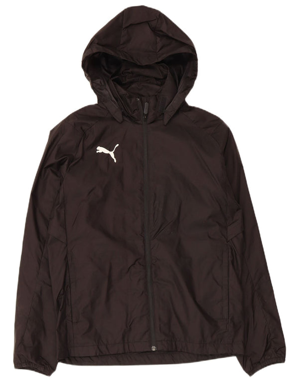 Puma Boys Hooded Rain Jacket 13-14 Years Black Polyester