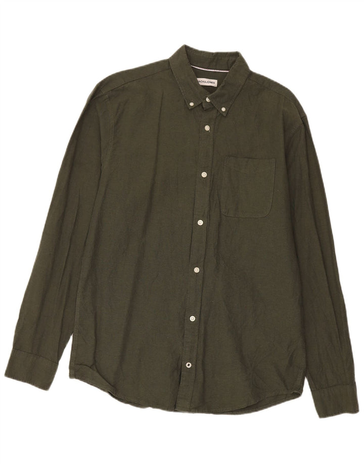 Jack & Jones Herreskjorte Stor Khaki Bomuld