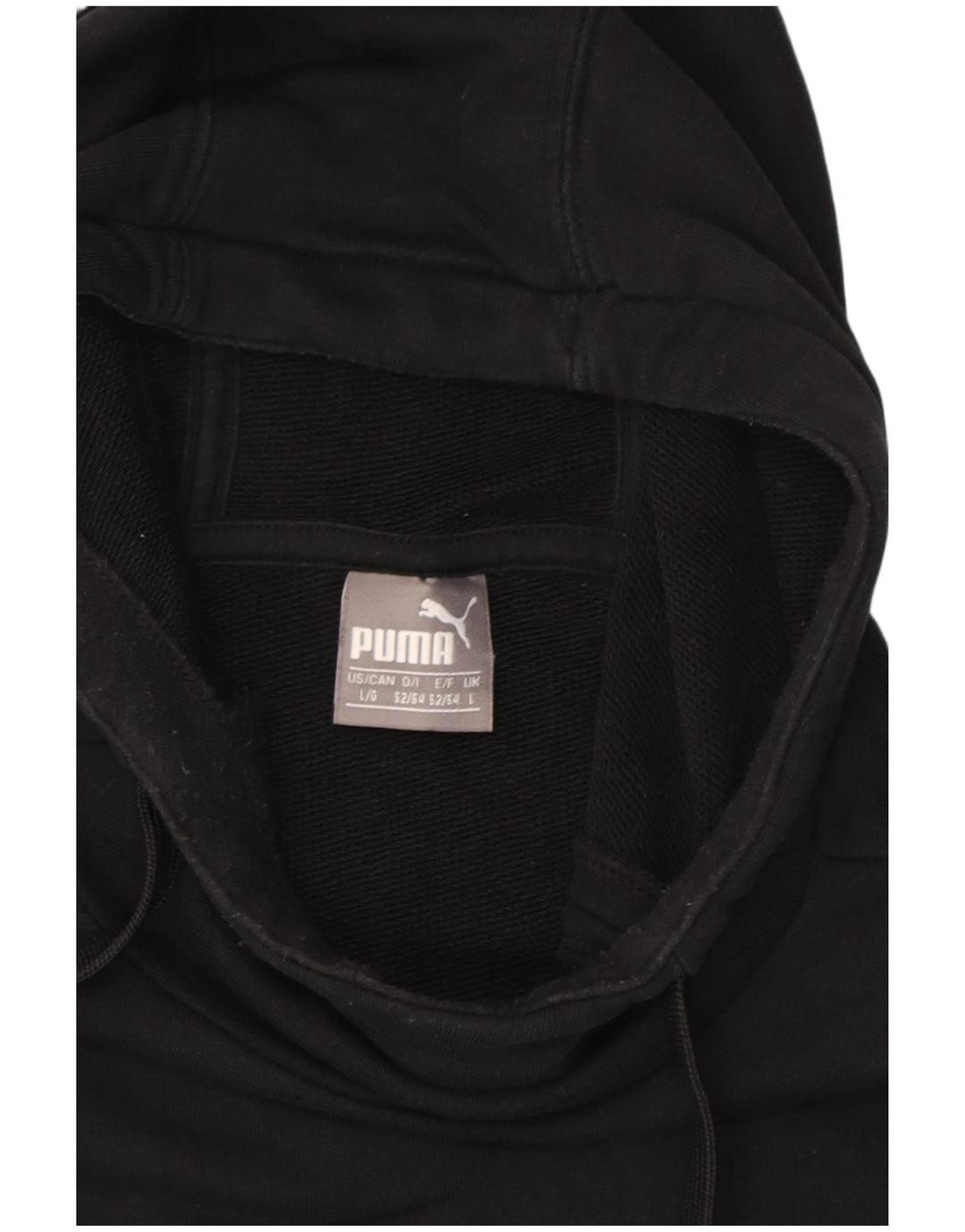 PUMA Mens Hoodie Jumper Large Black Cotton