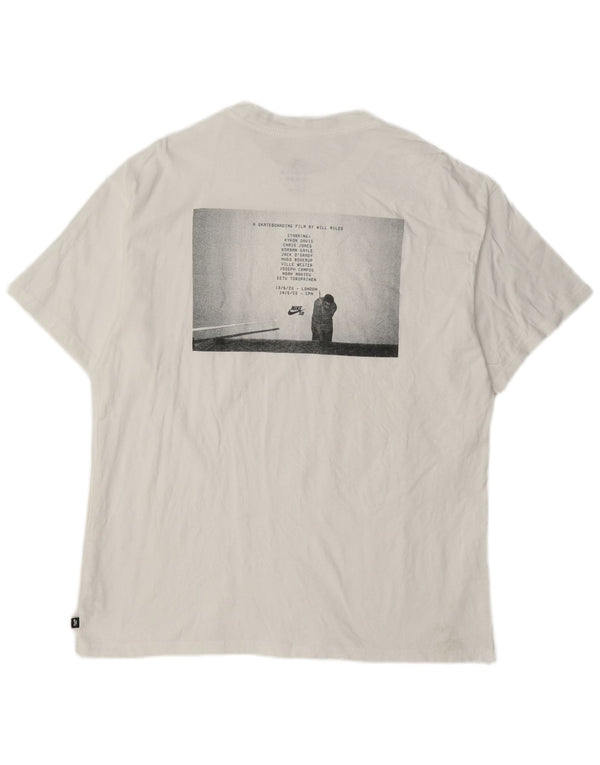 T-shirt grafica da uomo Nike Loose Fit, taglia grande, in cotone bianco