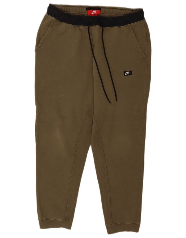 Nike Mens Tracksuit Trousers Joggers XL Khaki Colourblock Cotton