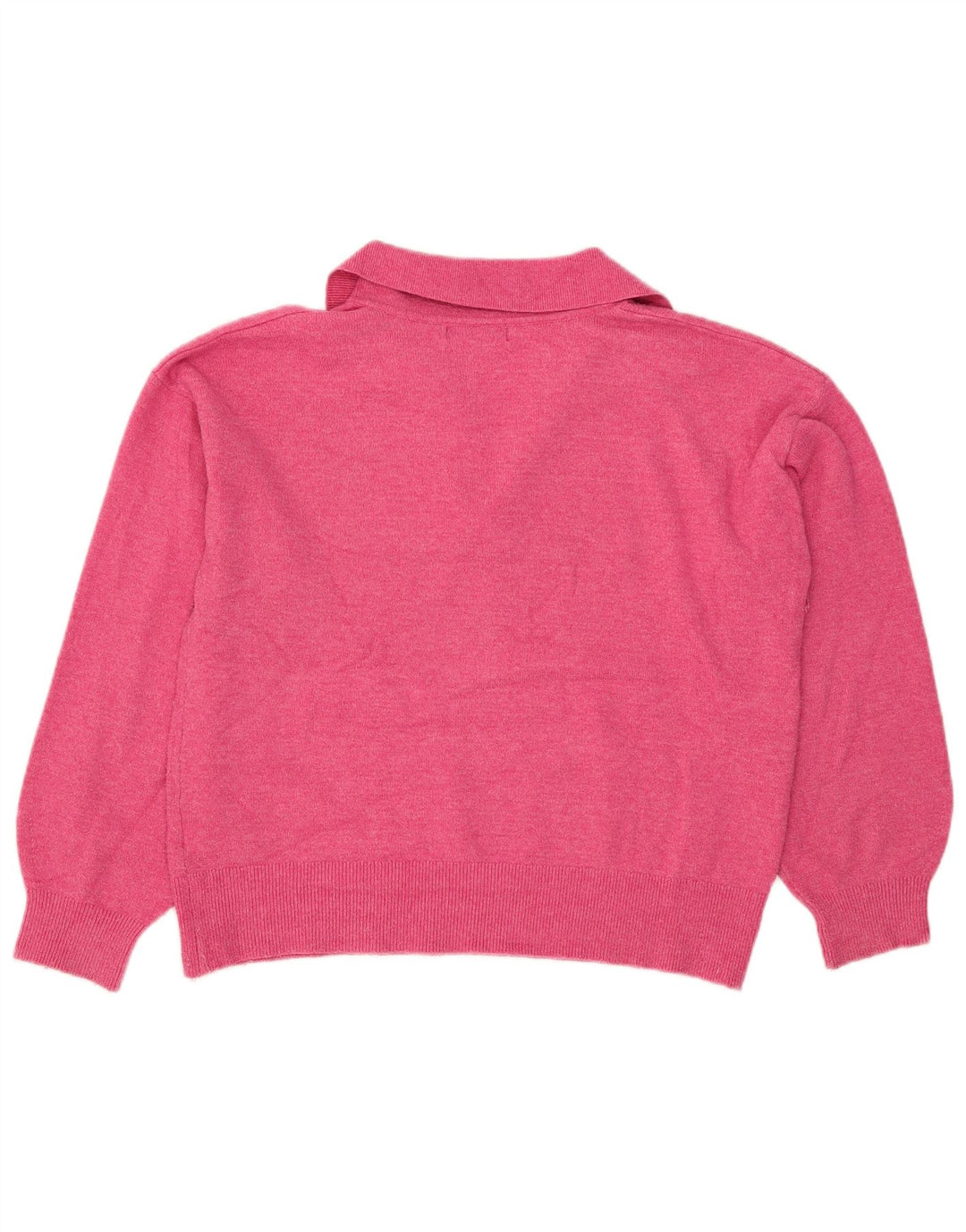 Marks & Spencer Womens Polo Neck Jumper Sweater UK 14 Medium Pink Polyester