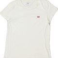 LEVI'S Womens Perfect Crew T-Shirt Top UK 14 Medium White Vintage Levi's and Second-Hand Levi's from Messina Hembry 