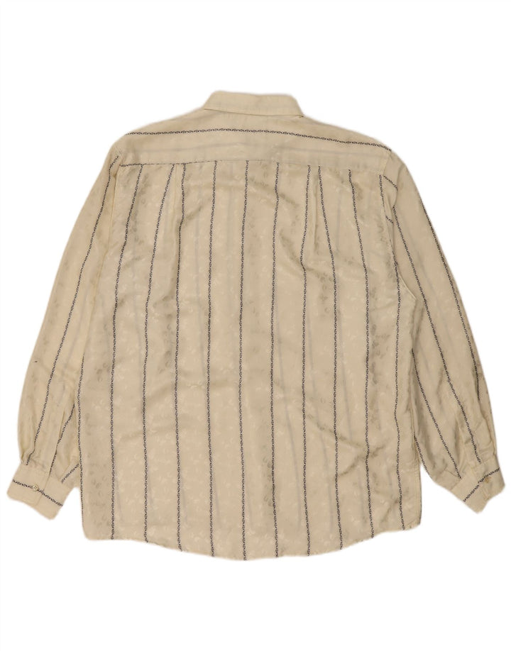 Camisa vintage para hombre grande a rayas beige