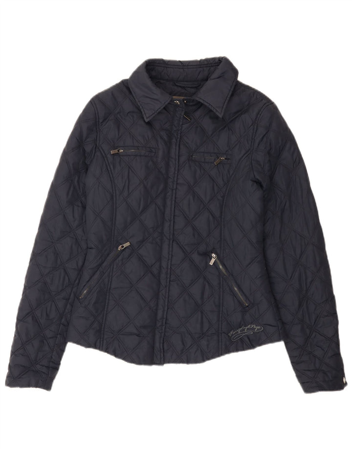 Murphy & Nye Dame Quiltet Jakke UK 10 Small Navy Blue Polyamide