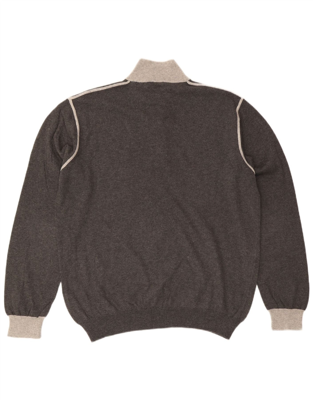 MARLBORO CLASSICS Mens Zip Neck Jumper Sweater 2XL Grey Cotton