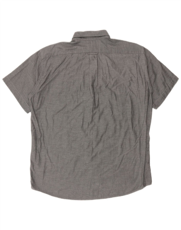 Lacoste Mens Short Sleeve Shirt Size 41 Large Grey Flecked
