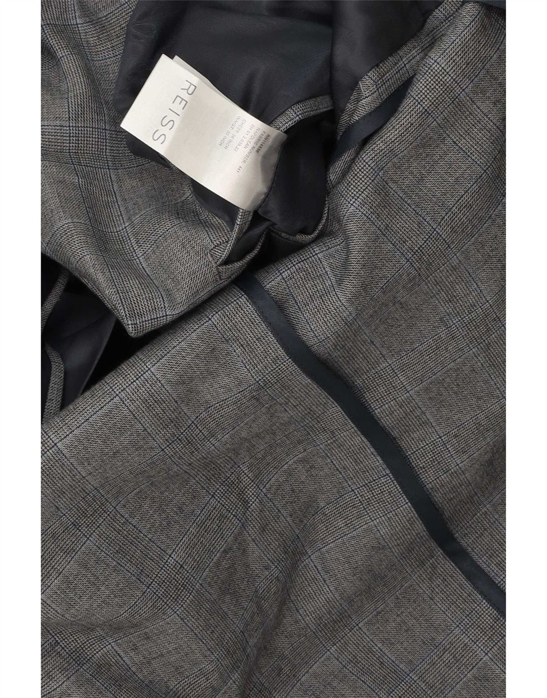 Reiss Mens 1 Button Blazer Jacket UK 36 Small Grey Check