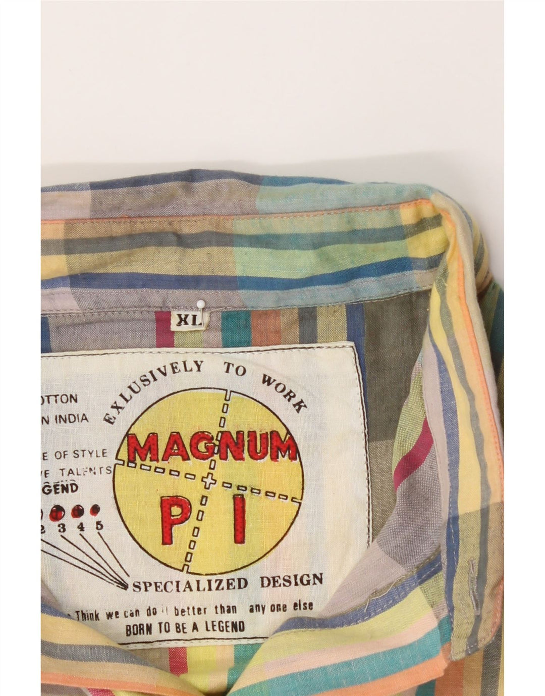 MAGNUM Mens Short Sleeve Shirt XL Multicoloured Check Cotton Vintage Magnum and Second-Hand Magnum from Messina Hembry 