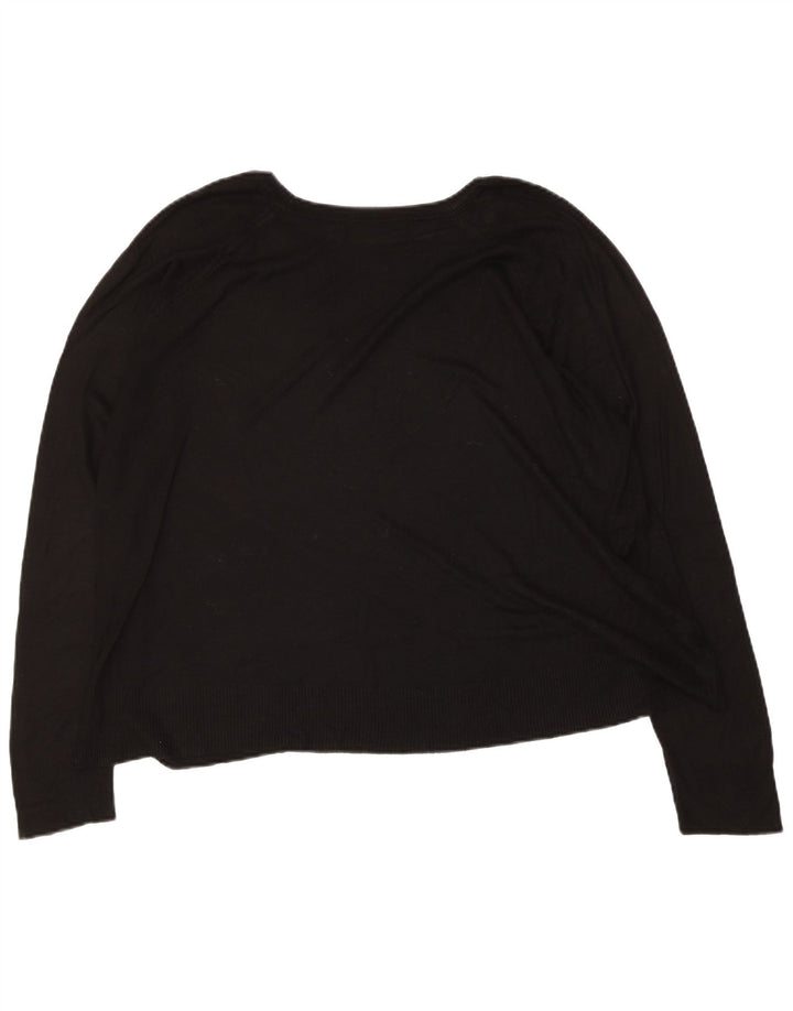 Zara Womens Boat Neck Jumper Sweater UK 14 Medium Black