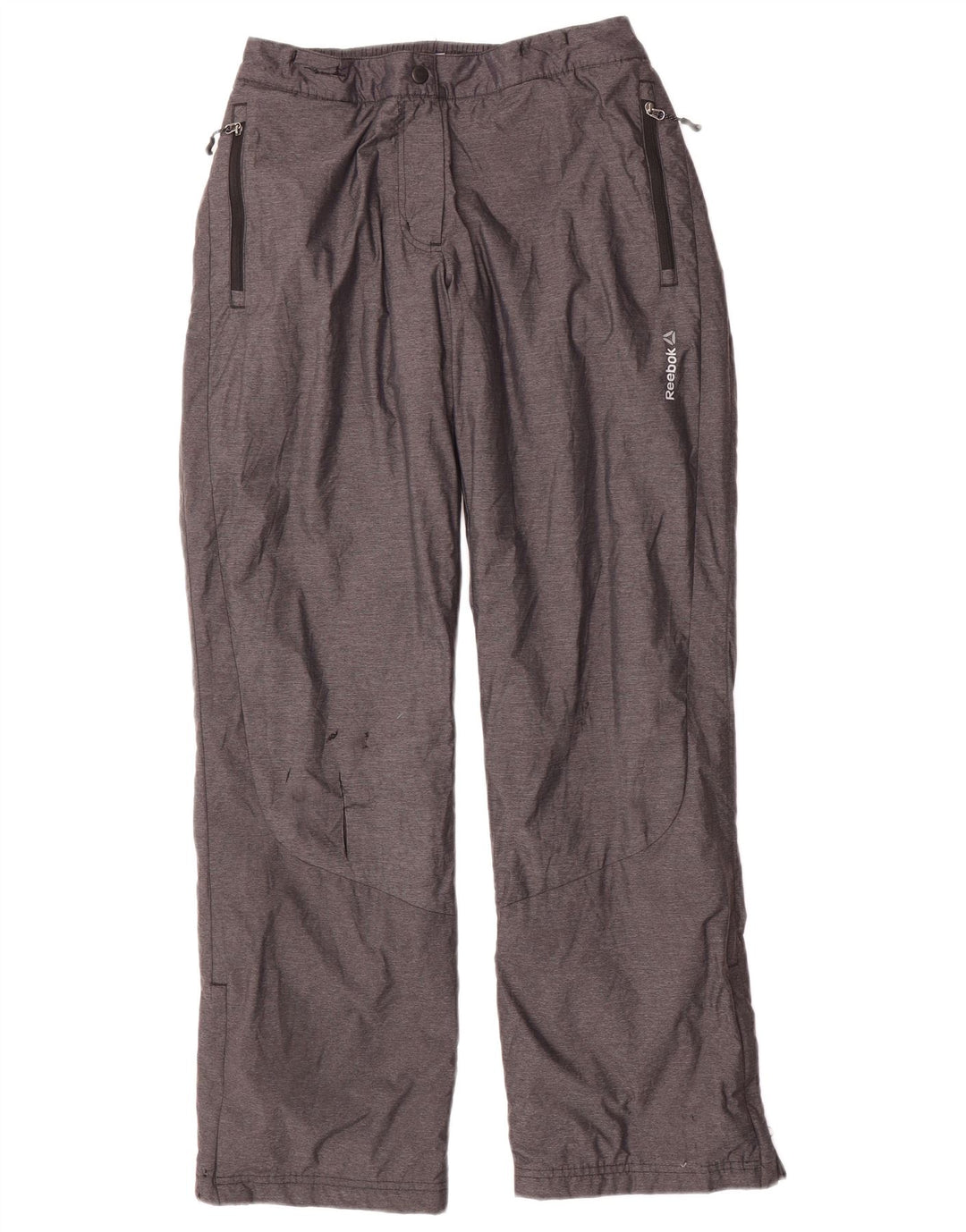 REEBOK Womens Windbreaker Trousers UK 12/14 Medium  Grey Nylon