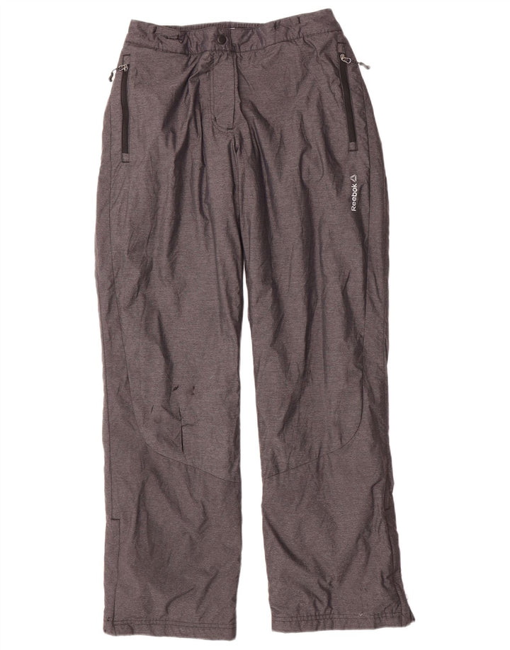 REEBOK Womens Windbreaker Trousers UK 12/14 Medium  Grey Nylon