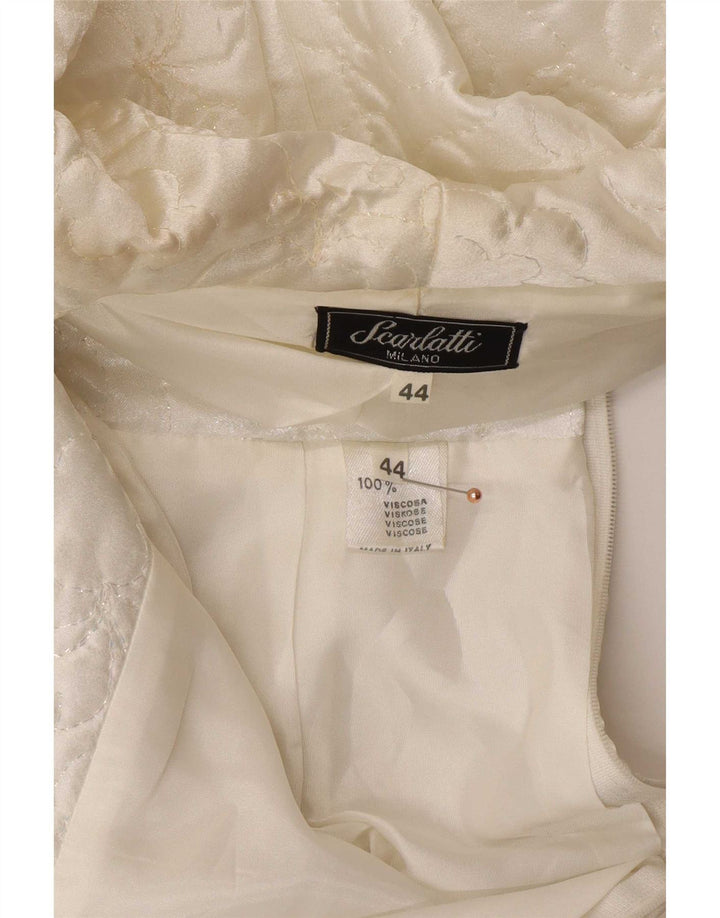 Vintage kvinders 2-delt nederdelsæt IT 44 Medium W28 Hvid viskose