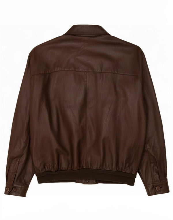 Jachetă din piele vintage pentru bărbați IT 54 2XL maro