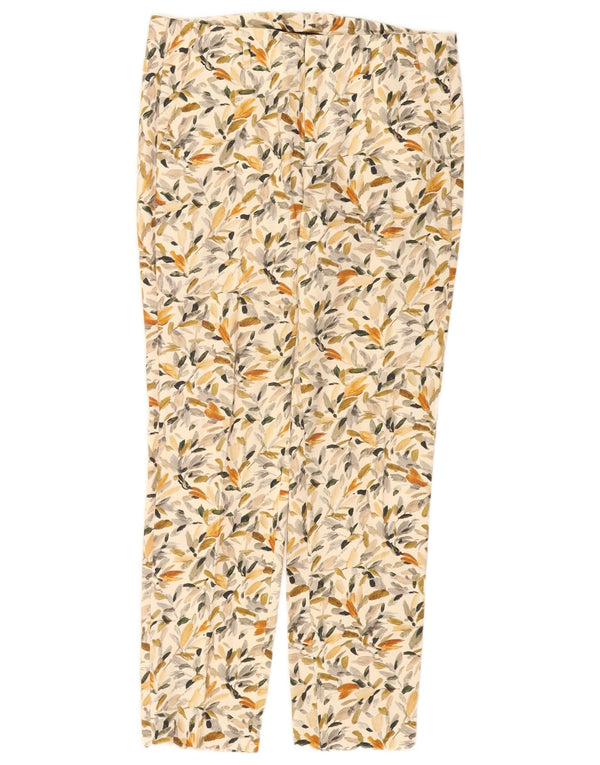 Zara Pantalón chino recto para mujer EU 38 Small W28 L27 Algodón floral beige