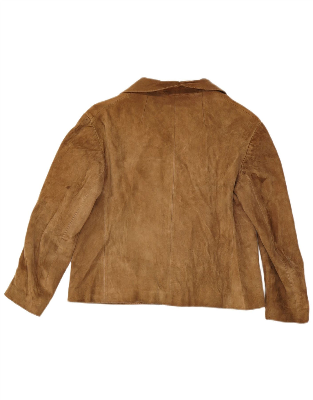 Vintage Damen 3-Knopf-Wildleder-Blazerjacke UK 14 Mittelbraun