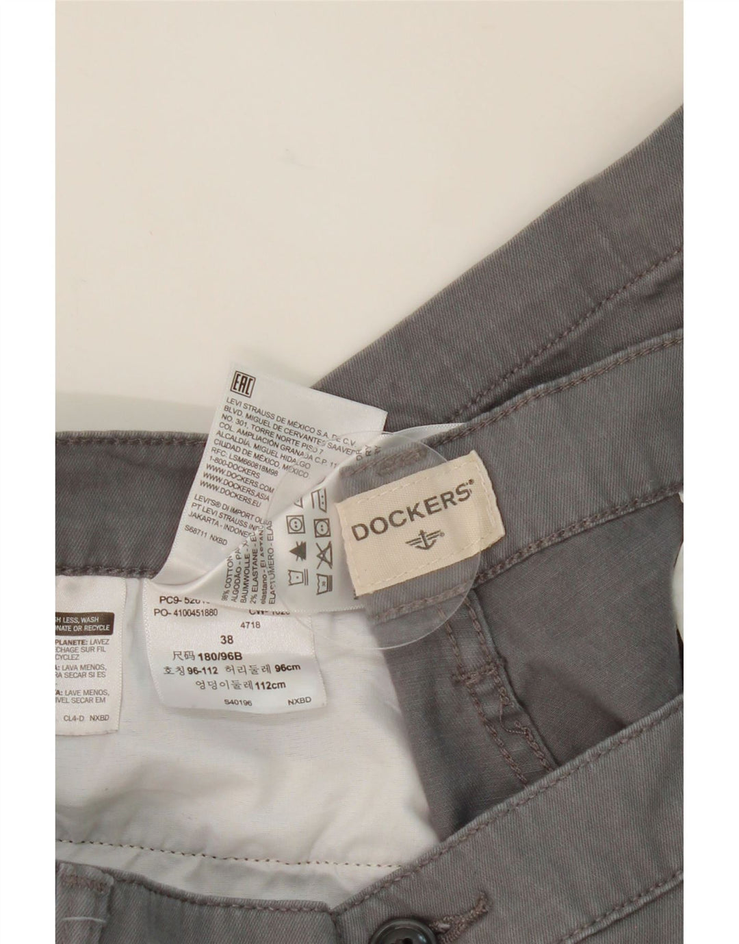 DOCKERS Mens Chino Shorts W38 XL Grey Cotton Vintage Dockers and Second-Hand Dockers from Messina Hembry 