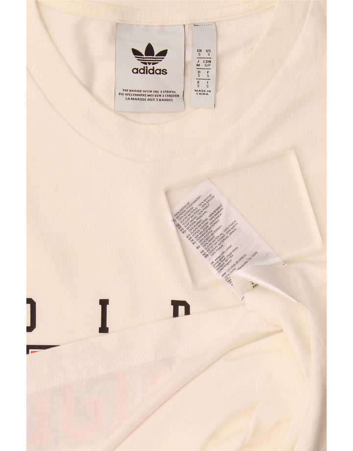Adidas Mens Graphic T-Shirt Top Small White Cotton