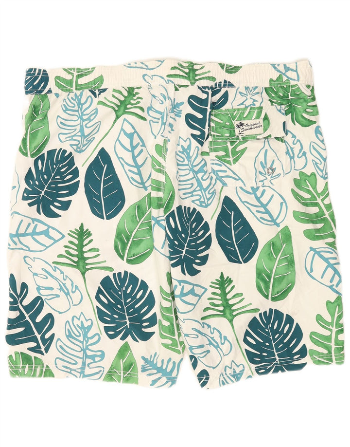 Marks & Spencer Mens Blue Harbour Swimming Shorts 2XL White Floral