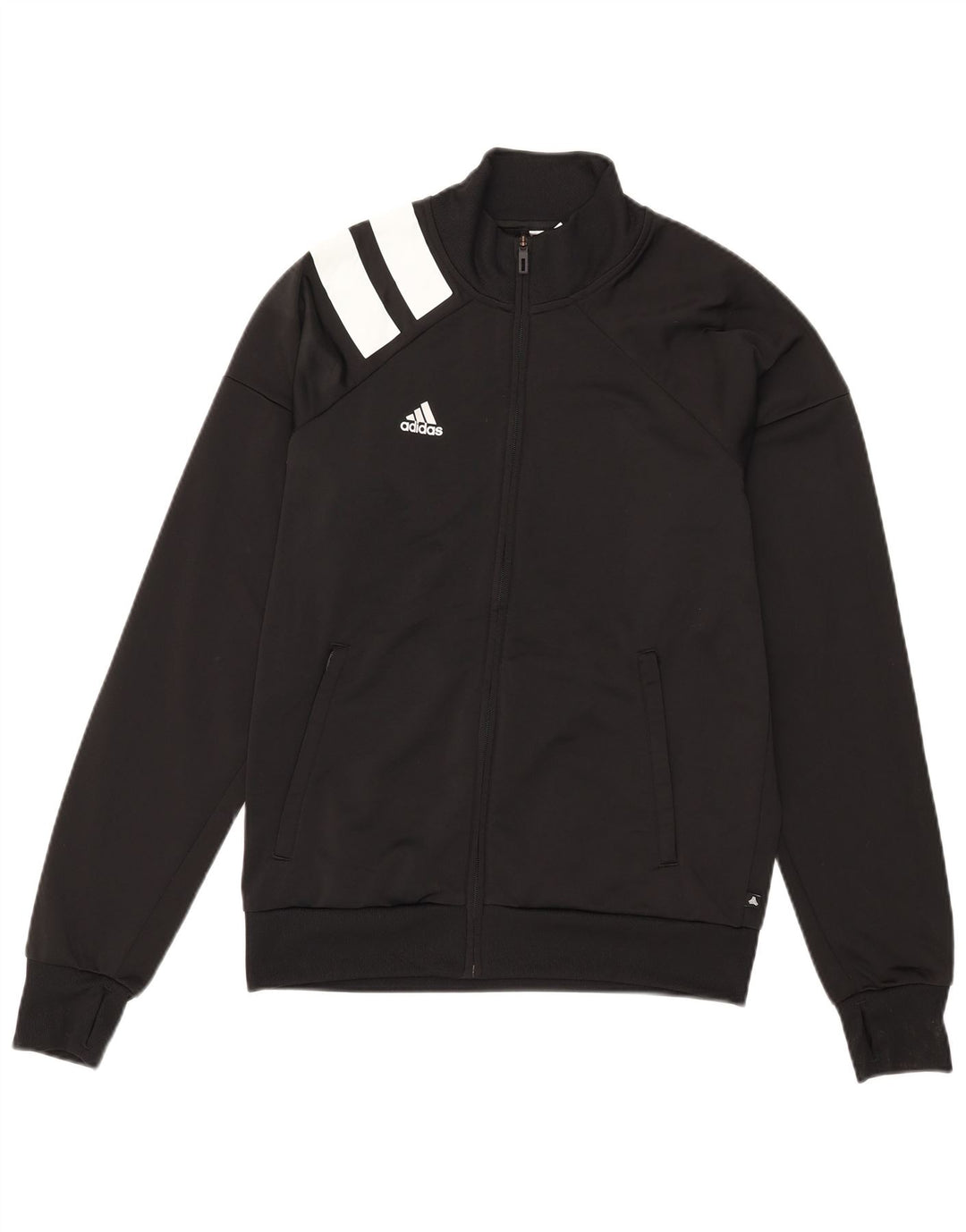 Adidas Mens Tracksuit Top Jacket Medium Black Colourblock Polyester