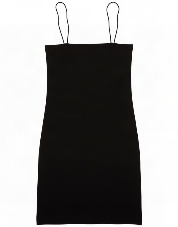 Zara Abito sottoveste da donna UK 14 Large Nero Cotone
