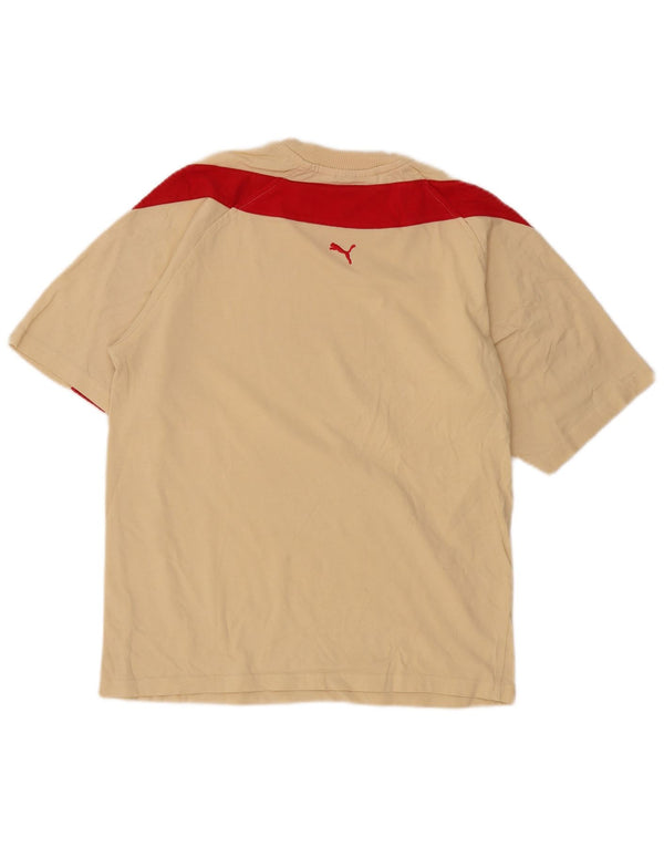 Puma Mens Graphic T-Shirt Top XS Bege Colourblock
