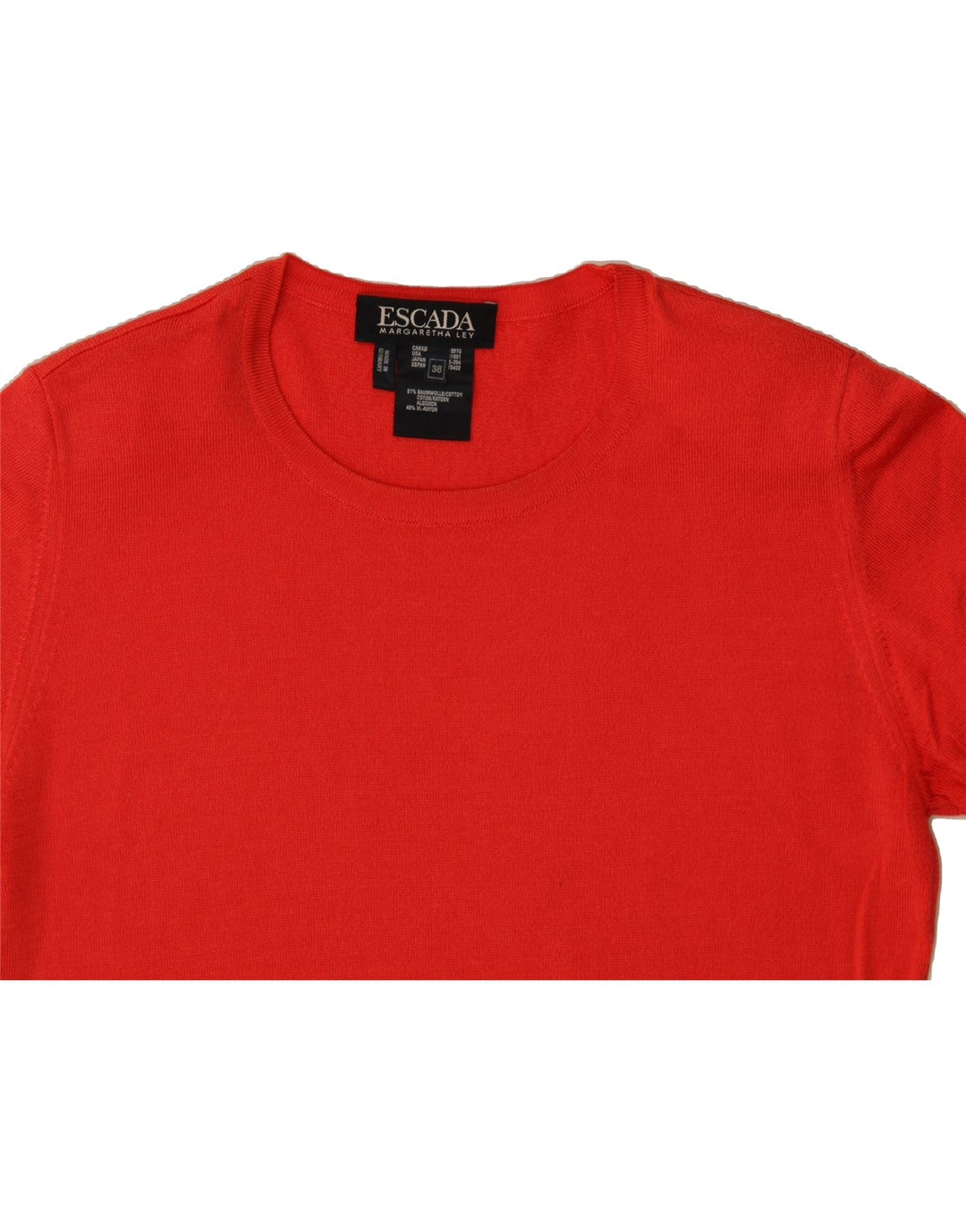 ESCADA Womens by Margaretha Ley Crew Neck Jumper Sweater EU 38 Medium Red Vintage Escada and Second-Hand Escada from Messina Hembry 