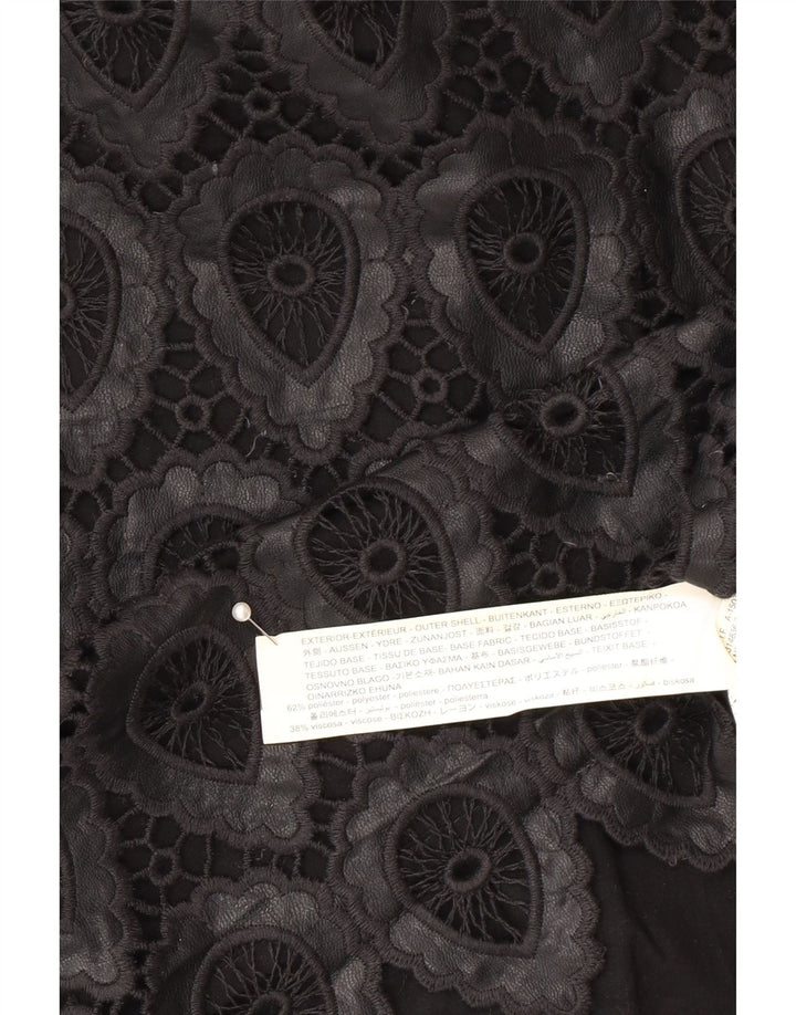 Minigonna da donna Zara grande W30 poliestere geometrico nero