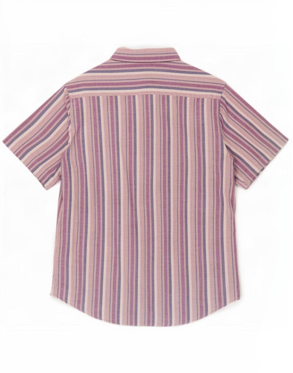 Camisa masculina Americanino de manga curta XL linho listrado roxo
