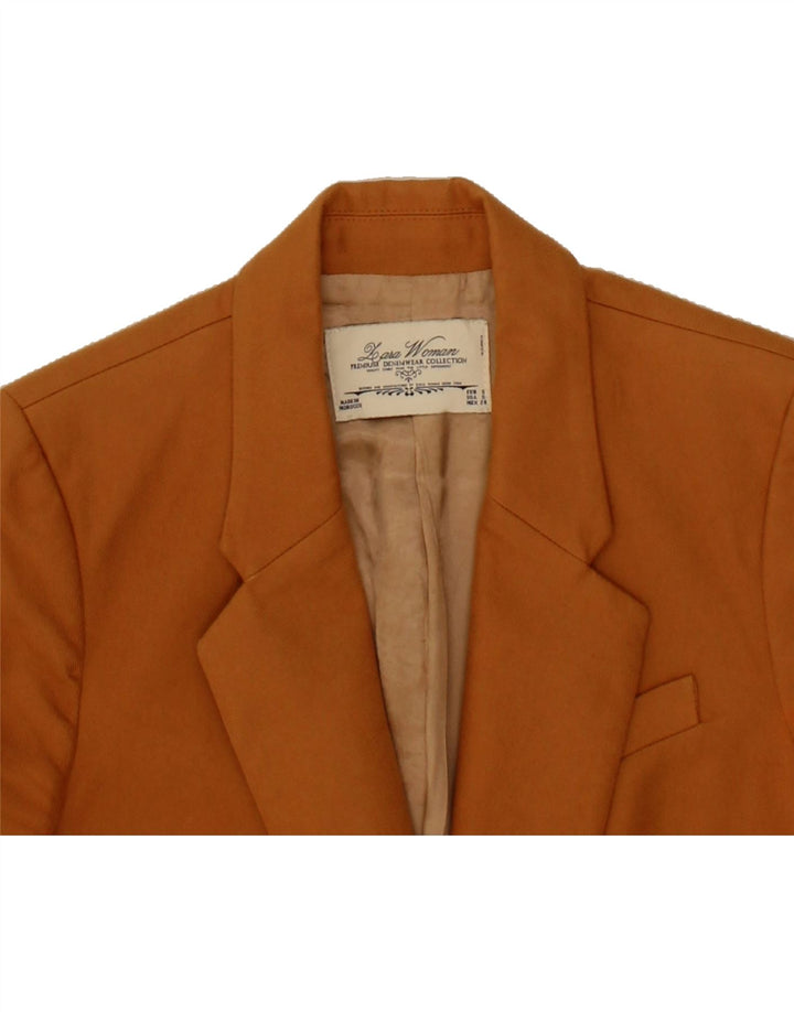 ZARA Womens Crop Double Breasted Blazer Jacket UK 10 Small Brown Vintage Zara and Second-Hand Zara from Messina Hembry 