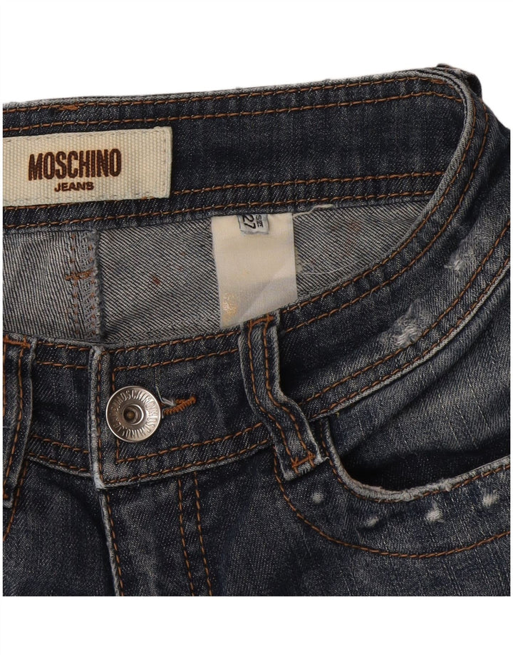 Moschino Womens Distressed Skinny Jeans W27 L34 Blue