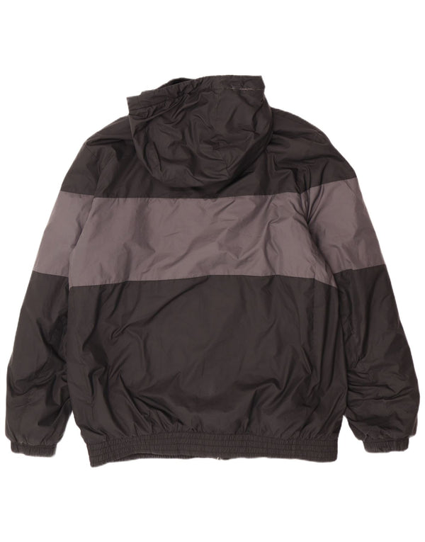 Nike Mens Hooded Windbreaker Jacket UK 40 Large Black Colourblock Polyester