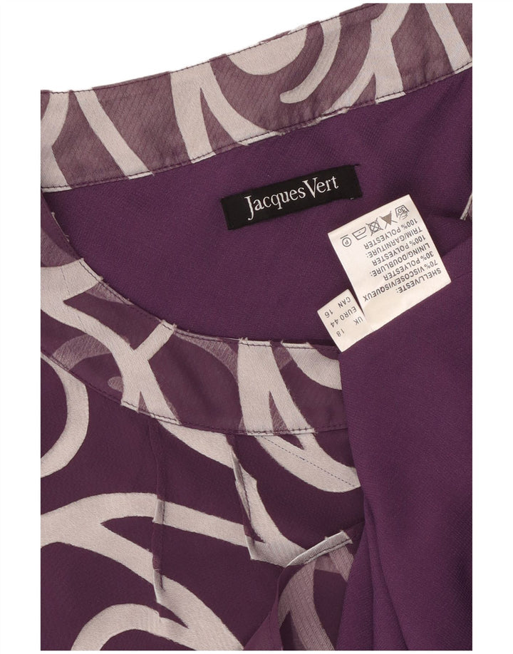 Jacques Vert Womens Abstract Pattern Blouse Top UK 18 XL Purple Viscose