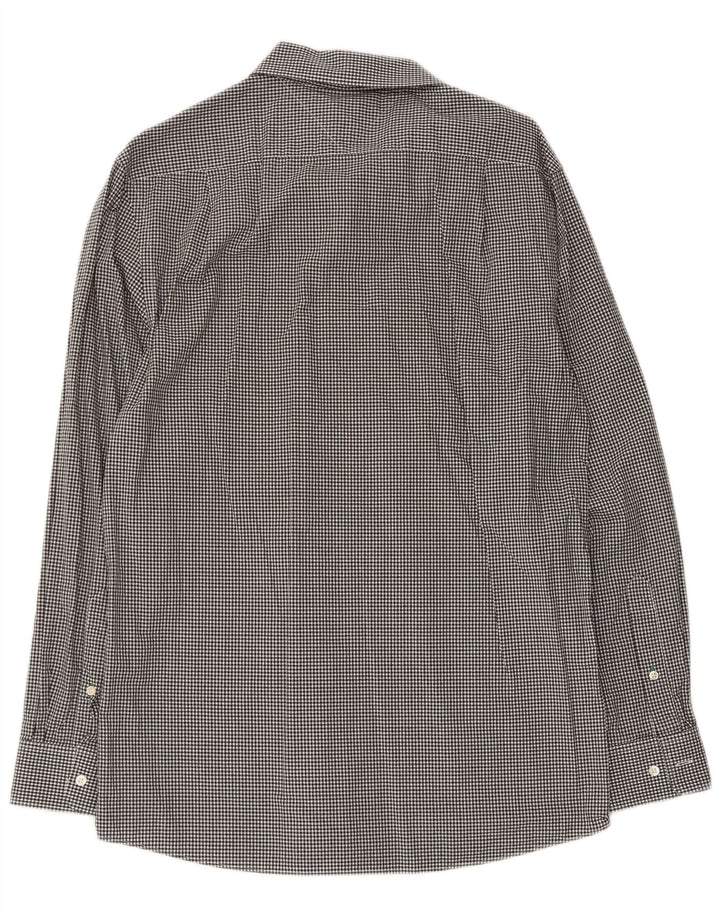 Tommy Hilfiger Mens Slim Fit Shirt Size 15 1/2 Medium Black Gingham