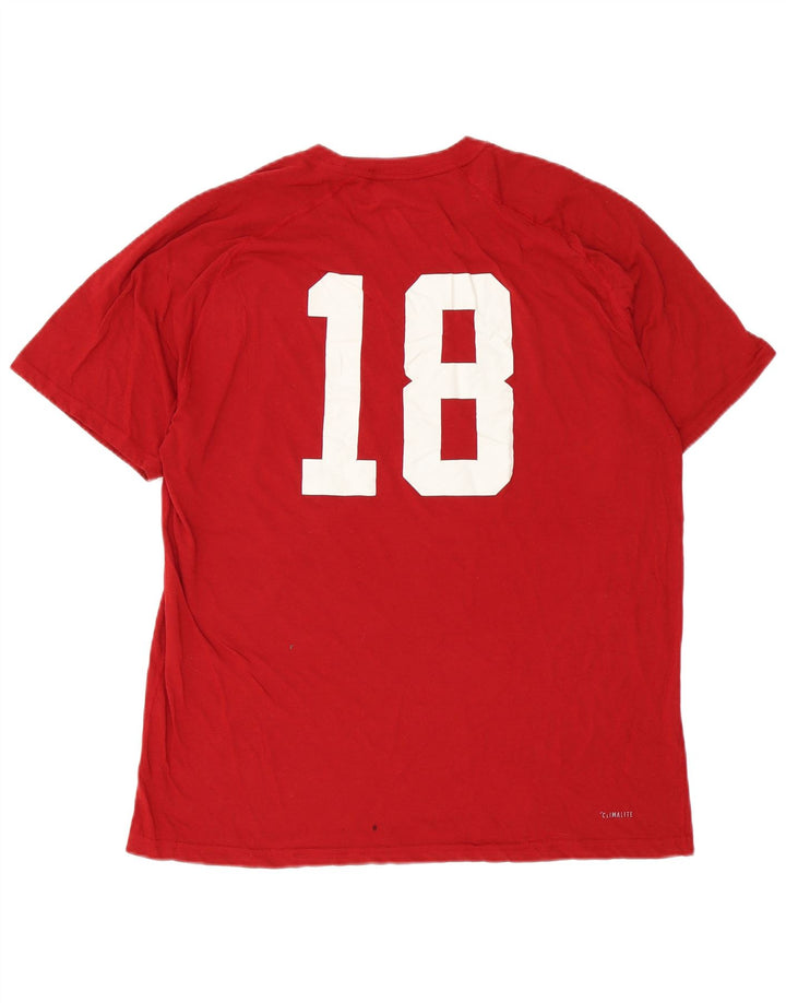 Adidas Mens Indiana Graphic T-Shirt Top XL Red Polyester