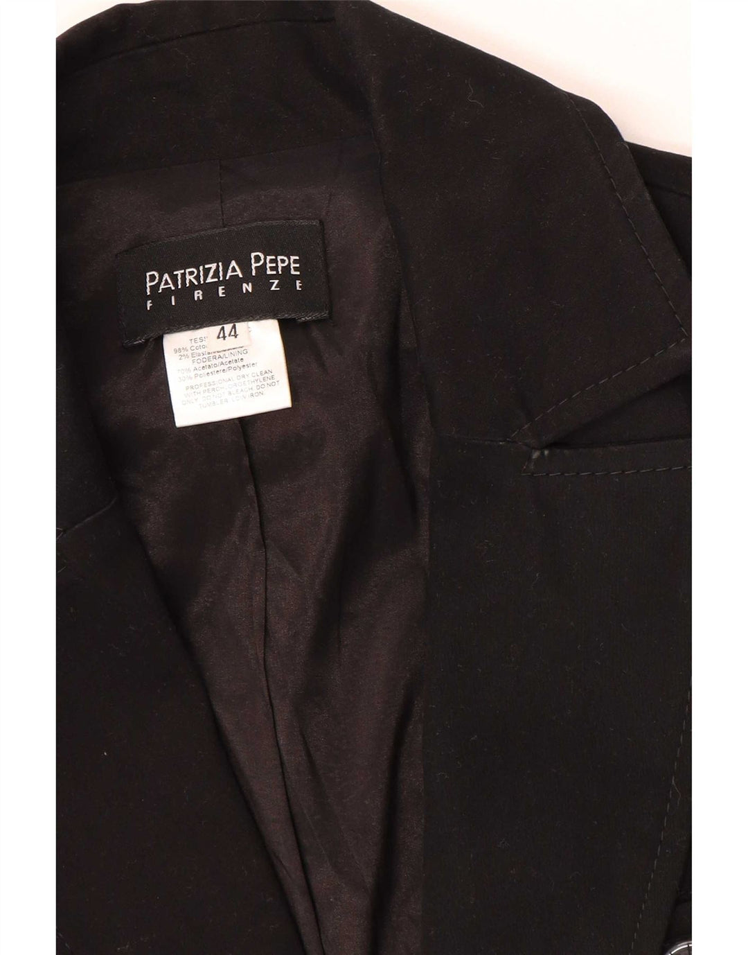 Jaqueta blazer feminina Patrizia Pepe com 2 botões IT 44 algodão preto médio