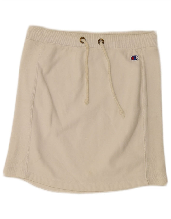 Champion Womens Skirt UK 10 Small Off White Cotton