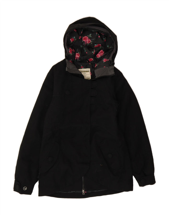 NIKE Womens Hooded Ski Jacket US 7/9 Medium Black Polyester Vintage Nike and Second-Hand Nike from Messina Hembry 