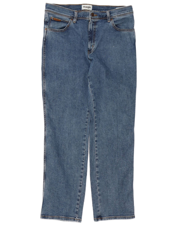 Wrangler Mens Texas Straight Jeans W34 L32 kék pamut