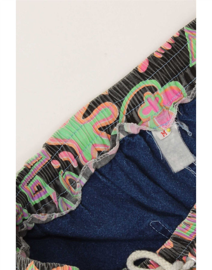 Vintage Womens Denim Shorts Medium W28 Blue Patchwork
