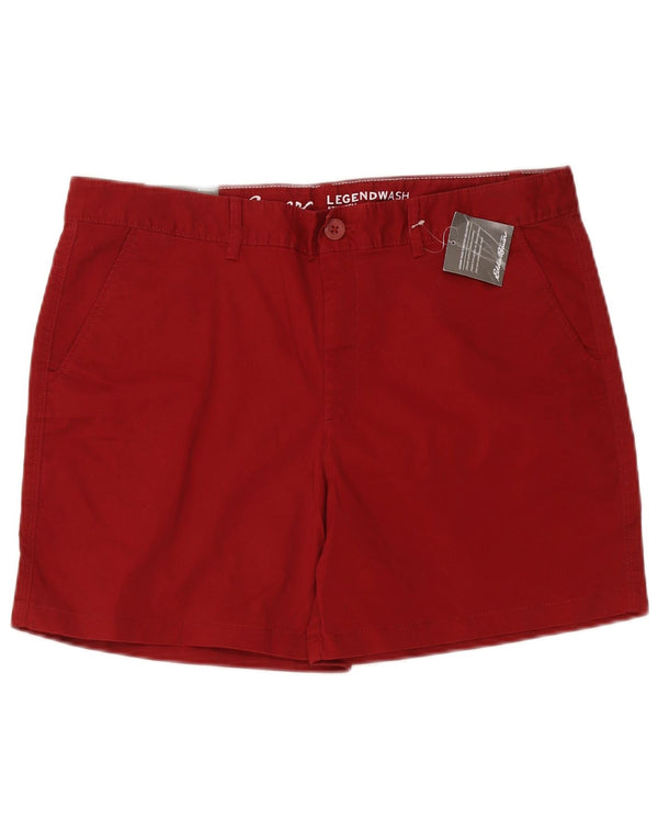 Eddie Bauer Pantalones cortos chinos ligeramente curvados para mujer US 14 XL W38 Algodón rojo