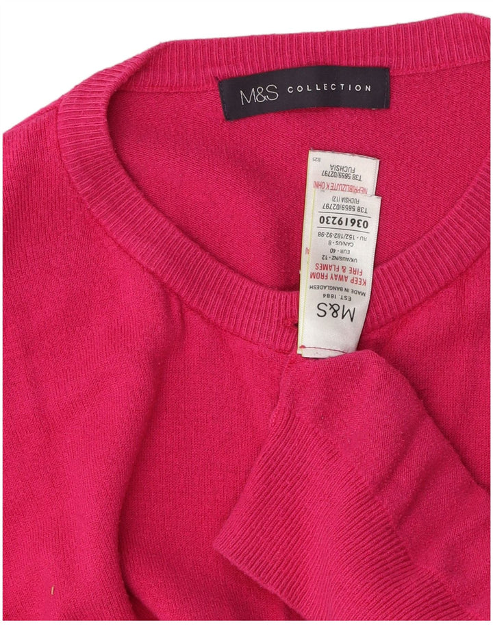 Marks & Spencer dame cardigan sweater UK 12 Medium Pink Viscose