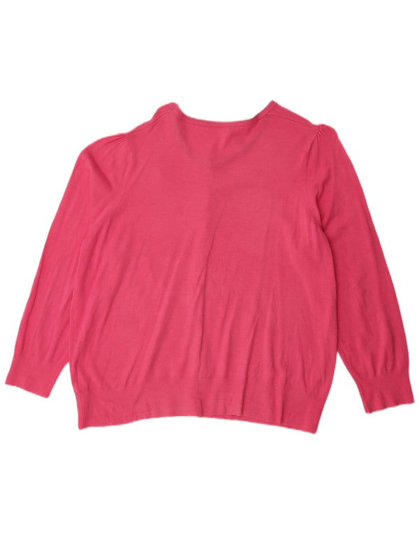Marks & Spencer Pull Cardigan Femme UK 24 4XL Rose Viscose